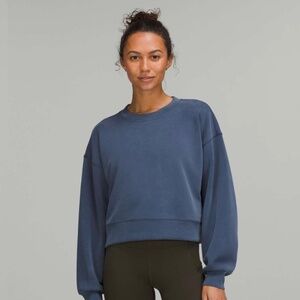 Lululemon Perfectly Oversized Cropped Crew *Softstreme in Mineral Blue